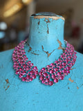 Pink Solid Starlight Collar Crystal Necklace
