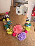 Rosette Riot Hand-Beaded Necklace