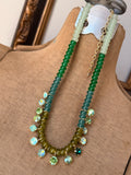 Jade Crystal Raindrop Necklace - 4 Color Options