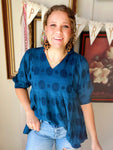 Seeing Spots Teal Blouse