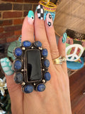 Lapis & Onyx Tibetan Ring