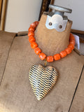 Harvest Chevron Heart Necklace
