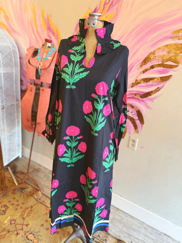 Black Dahlia Blockprint Maxi