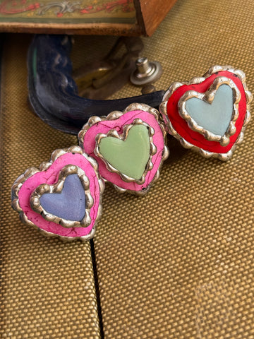 Heart Stacked Howlite Ring