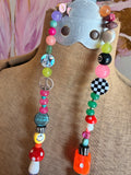 Funky Luxe Necklace by SBC - Light Pink/Orange Dice