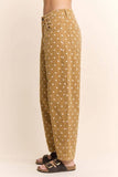 High-Waist Polka Dot Barrel Pants: Black / S-M-L(2-2-2)