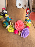 Rosette Riot Hand-Beaded Necklace