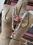 A Rare Bird: Round Top Ceramic Rose Necklace