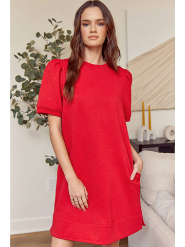 Red Hot Textured Dress