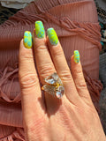 Teardrop Bling Ring - gold or silver