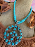 Turquoise Howlite Peace Statement Necklace