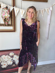 A Rare Bird Magenta Burnout Velvet Dress