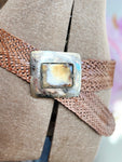 Handcrafted Leather Belt - Tan with rectangular buckle