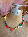 Funky Luxe Necklace by SBC - Lt blue/Purple Dice