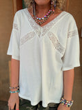 Soft Breeze Lace Trim Top