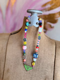 Funky Luxe Necklace by SBC - Lime/Blue Dice