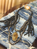 Midnight Navajo Fringe Necklace by Art by Amy
