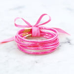 Jelly Tube Glitter Bangle Bracelets Set - 10 colors!