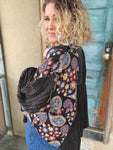 Black Boho Bloom Sweater Shacket