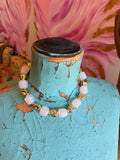 Golden Hour White Bead Necklace