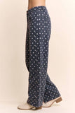 High-Waist Polka Dot Barrel Pants: Black / S-M-L(2-2-2)