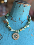 Sunburst Evil Eye Scarf Necklace - Jennifer Thames Originals
