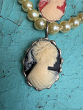 ✨ Vintage Muse Cameo Pearl Necklace