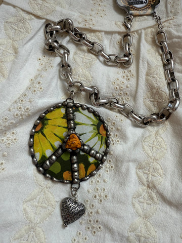 Art By Amy Retro Tin Peace Necklace