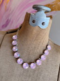 Opal Chunky Crystal Necklace - White or Pink