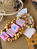 🀄️💖 Pink Lucky Tile Mahjong Bracelet  by Jennifer Thames Originals