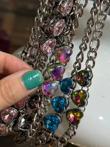 Silver Rebel Heart Chain