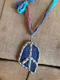 Wild Indigo Agate Peace Necklace