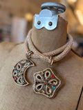 Moon or Star Flower Ice Ice Baby Statement Necklace