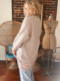 Wool Blend Open Front Cardigan - Oatmeal