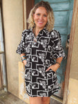 Nomad Script Embroidered Dress