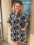 Nomad Script Embroidered Dress
