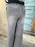 Vintage Black Stretch Wide-Leg Jeans