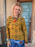 Golden Flutter Oversized Tee — Mustard