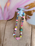 Funky Luxe Necklace by SBC - Dk Pink/Green Dice