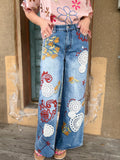 Bohemian Bloom Wide Leg Jeans