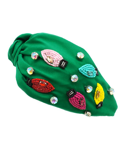Retro Christmas Bulbs Headband - Green