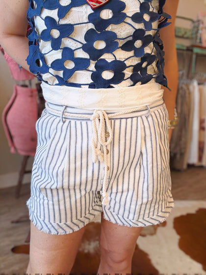 Coastal Drift Rope-Belt Shorts