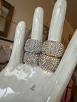 4 Colors - Stretch Rhinestone Cluster Ring