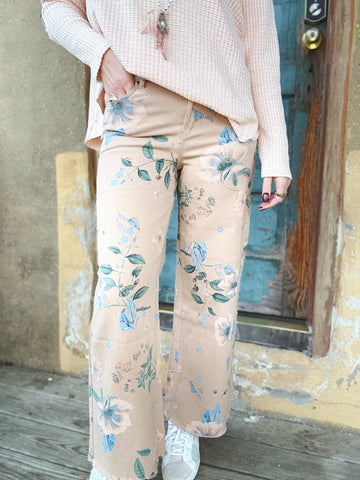 Vintage Bloom Wide-Leg Pants