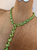 Electric Lime Crystal Lariat Necklace