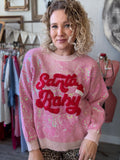 💕 Pink Santa Baby Sequin Sweater