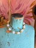Golden Hour White Bead Necklace