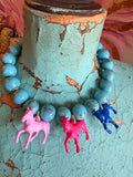 Wild Horse Bubble Necklace by Jennifer Thames Originals - Turquoise L/P/B