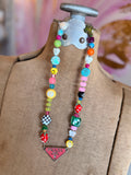 Funky Luxe Necklace by SBC - Lt blue/Purple Dice