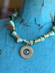 Sunburst Evil Eye Scarf Necklace - Jennifer Thames Originals